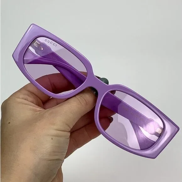 Gucci Sunglasses New Authentic Violet Gucci GG1477S 001 Violet Shaded Green/Light Green Purple  main image 3